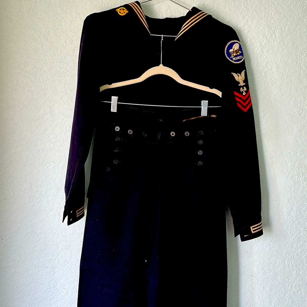 WWII Navy Sea Bees Cracker Jack Uniform with Pea Coat.  A TREASURE 🇺🇸